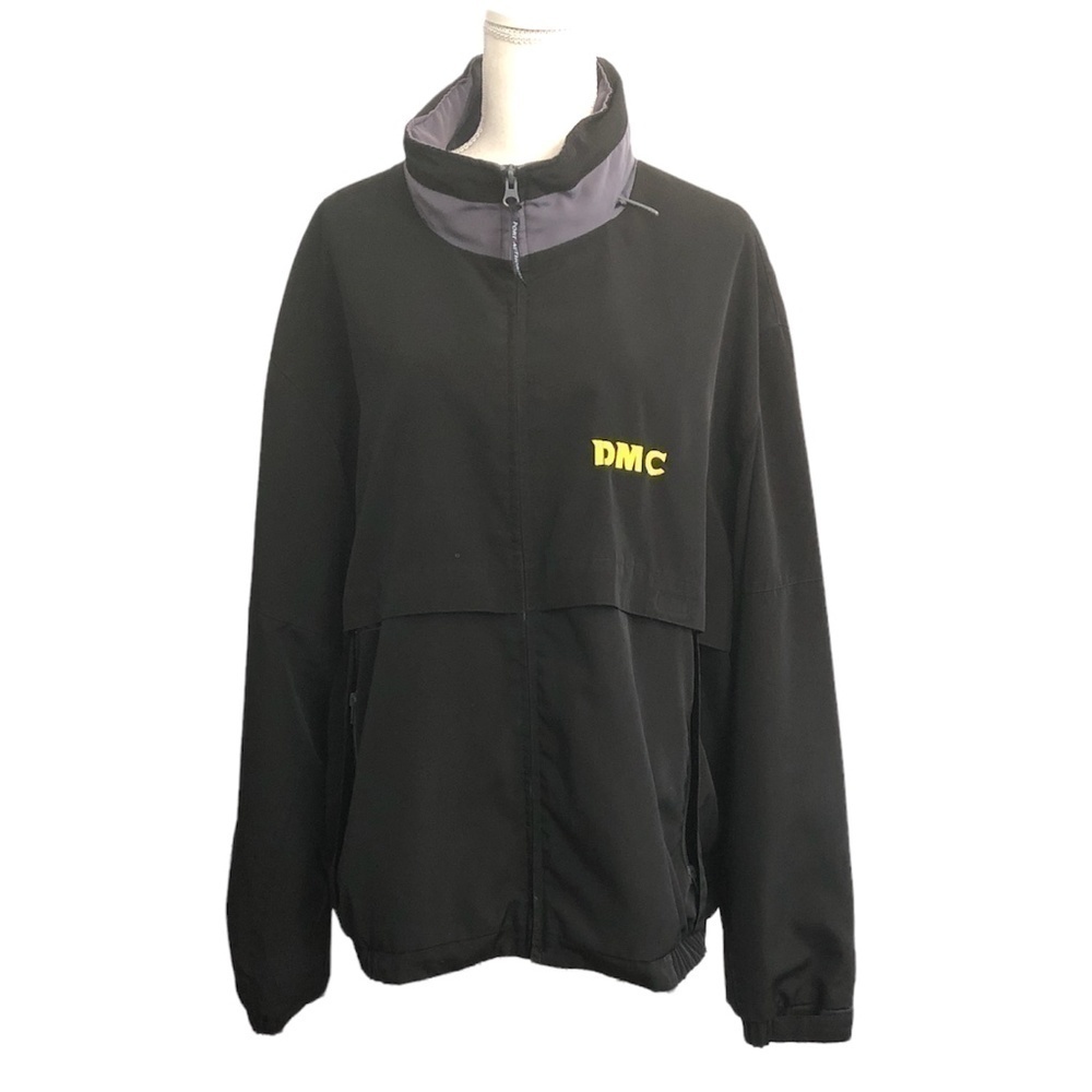 PORT AUTHORITY Jacket Men's Size 2XL Black/Yellow Lightweight Embroidered DMC